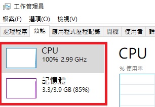 電腦變慢與CPU、記憶體有關