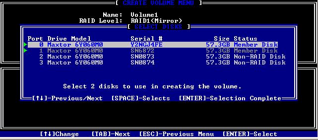 RAID manager Select Disks RAID manager Select Disks